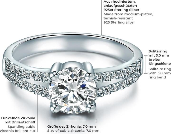 Produktbild Trilani Damen Sterling Silber Zirkonia silber - 4204 (51, 925 Silber)
