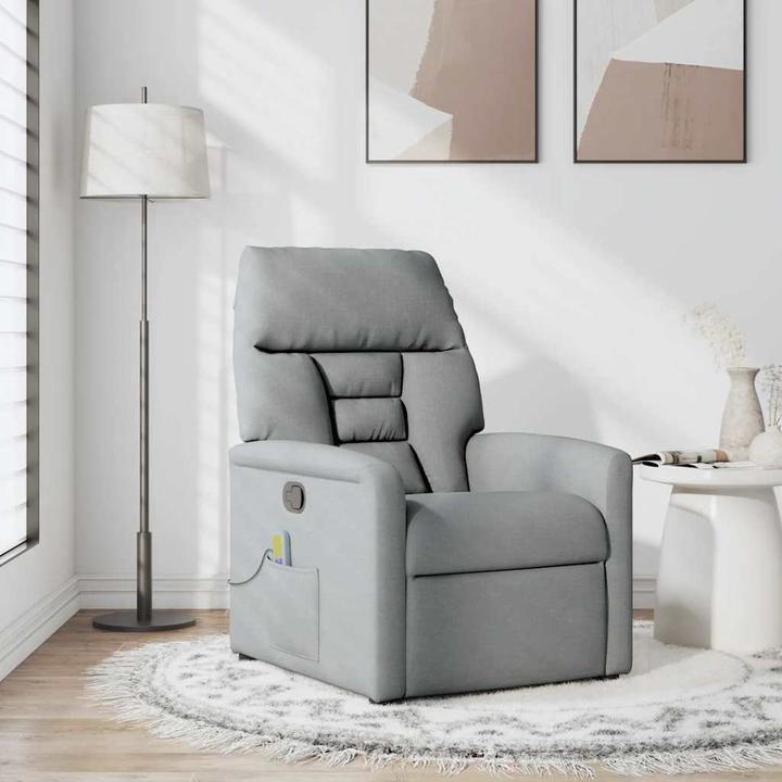 Actual product image VidaXL Massage chair light grey fabric