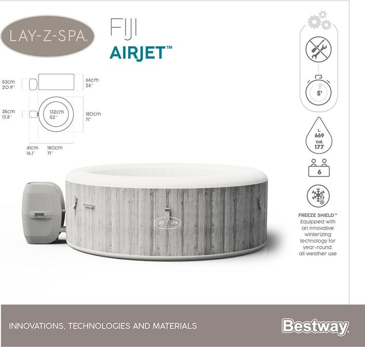 Image du produit Bestway Lay-Z-Spa® 71 x 26/1.80m x 66cm Fiji A (4 pers.)
