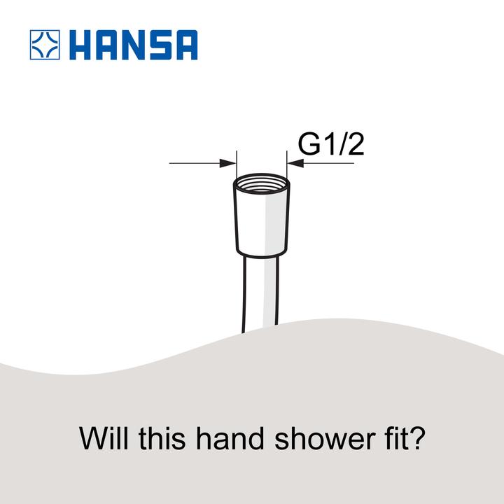 Actual product image Hansa Hansabasicjet hand shower, anti-calc technology, D= 95 mm, 1-jet, eco flow, 44610400 (1 Beam types, 9 l/min)