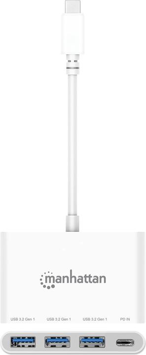 Actual product image Manhattan 3-Port USB 3.2 Gen 1 Type-C Hub with Power Delivery (USB-C, 4 Ports)