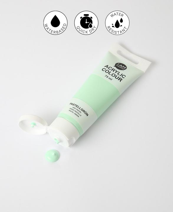 Produktbild I Am Creative Basic Acryl, Acrylfarbe auf Wasserbasis, 75 ml (Pastellgrün, 75 ml)