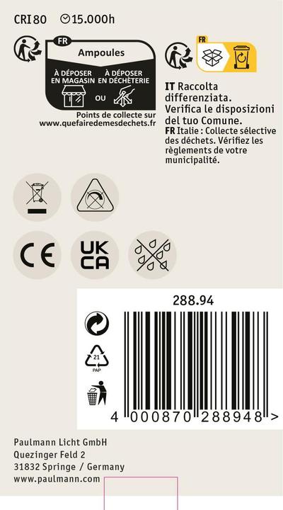 Actual product image Paulmann LED standard shape B22d (B22d, 9 W, 1055 lm, 1 x, E)