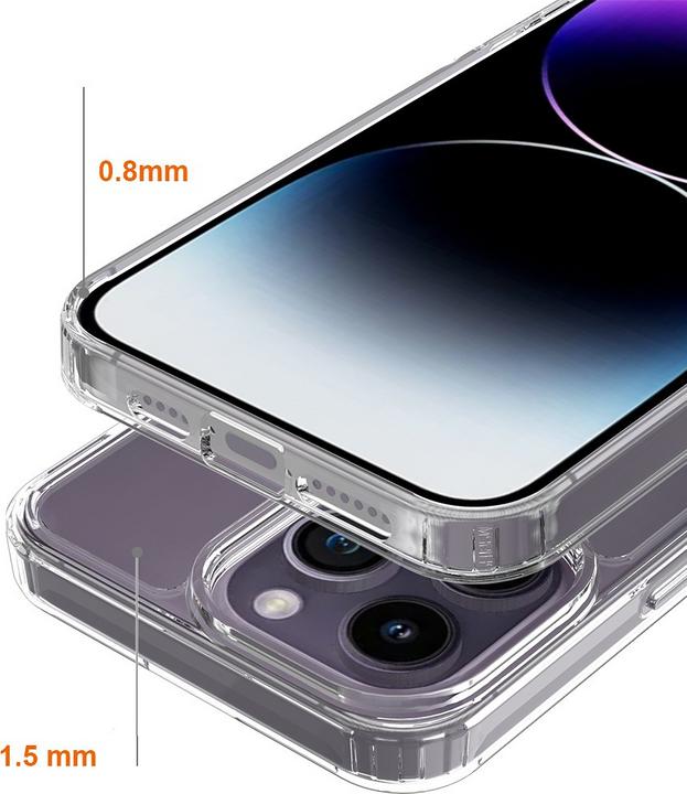 Produktbild Deltalabs Hybrid Hülle TPU Bumper mit Acryl Rückseite (Apple iPhone 16 Pro)
