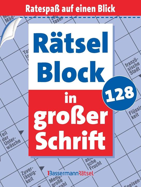 Produktbild Rätselblock in grosser Schrift 128 (Deutsch)