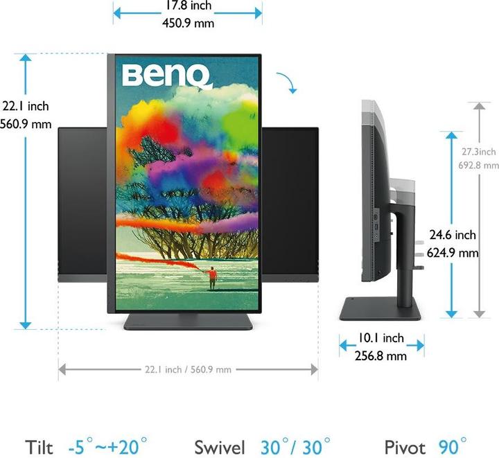 Actual product image BenQ PD2705U (3840 x 2160 Pixels, 27")