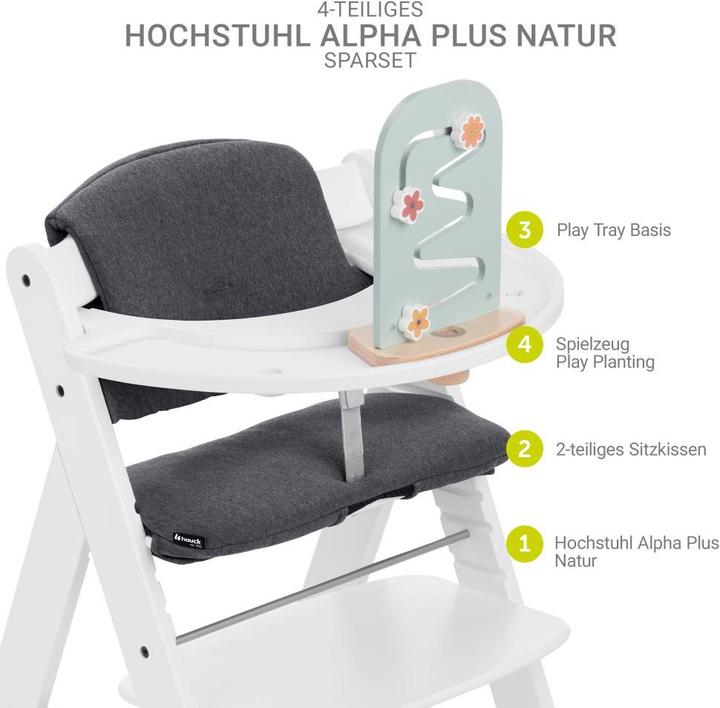 Produktbild Hauck Hochstühle Hochstuhl Alpha Plus White im Sparset - inkl. (Hochstuhl)