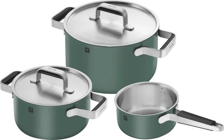 Zwilling 3-piece Pure cookware set green (Pan set + pot set, Stainless steel)