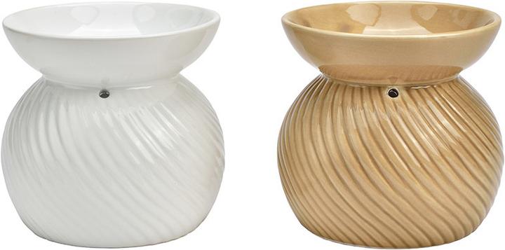 Produktbild G. Wurm Duftlampe aus Keramik beige, weiss 2-fach, (B/H/T) 10x11x10cm