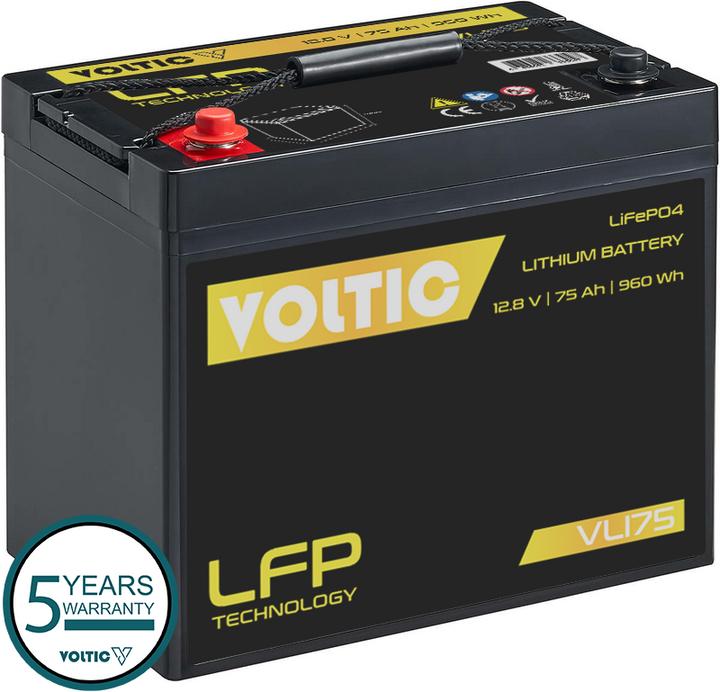 Voltic VLI75 LiFePO4 lithium supply battery (12 V, 75 Ah)