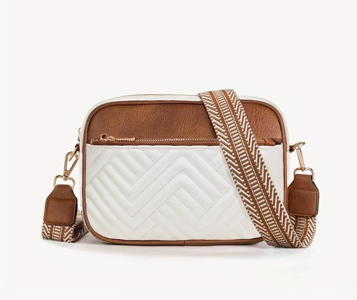 Immagine prodotto Only-Bags.Store Semplice mini borsa a tracolla con cerniera quadrata colorblock, borsa a tracolla con dettaglio