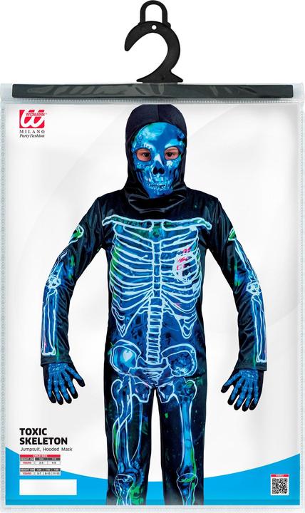 Produktbild Widmann VERSEUCHTES SKELETT (Overall, Maske mit Kapuze), 104 cm / 2-3 Years (98)
