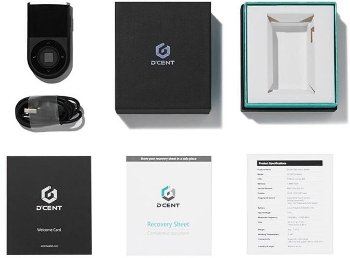 Actual product image D'cent Hardware wallet cryptocurrency (Bitcoin, Ethereum Classic, Bitcoin cash, Bitcoin gold, Litecoin, Dash)