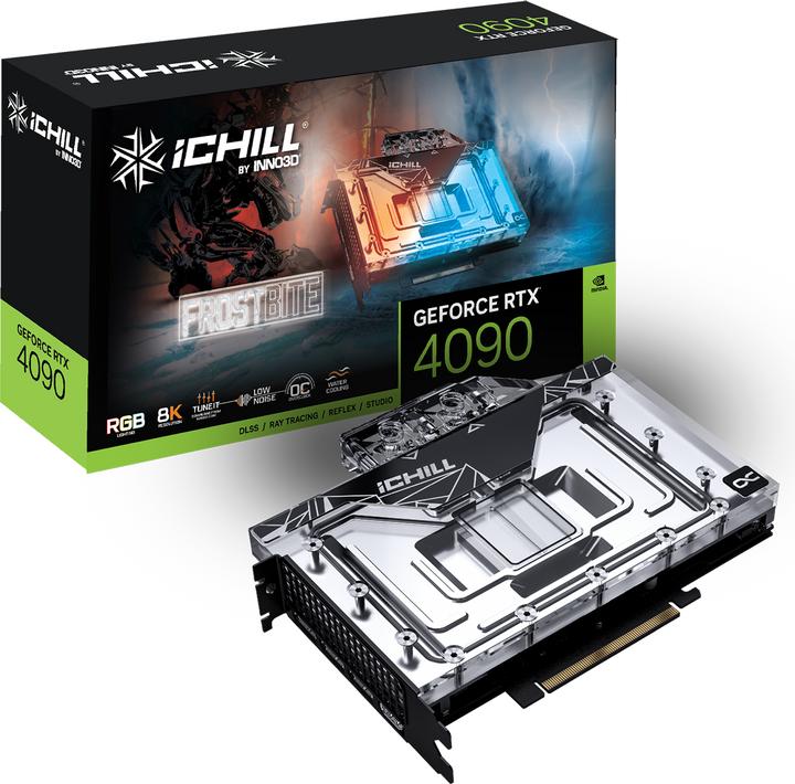 Productafbeelding Inno3D RTX4090 ICHILL FROSTBITE GDDR6X HDMI 3xDP WK (24 GB)