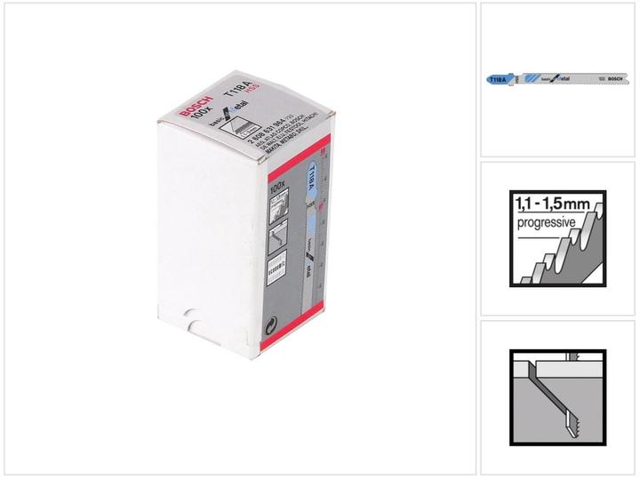 Produktbild Bosch Professional Zubehör Stichsägeblatt T 118 A Basic for Metal, 100er-Pack