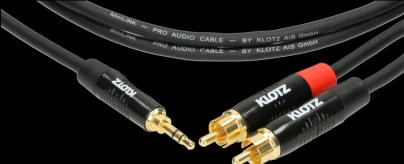 Produktbild Klotz Klinke 3,5 mm - RCA (Cinch) x2 6 m schwarzes Kabel (6 m, Cinch)
