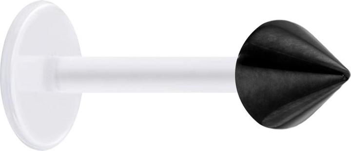 Produktbild Star Piercing Micro Labret transparent mit Cone schwarz (ohne Messing, Chirurgenstahl 316L, Bioflex)