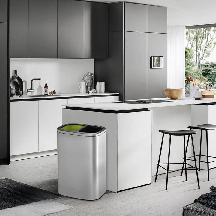Produktbild EKO Mülltrennsystem OLI-Cube Open Top Bin 2 x 20 L Edelstahl gebürsteter Edelstahl, mit offener Ein (40 l)