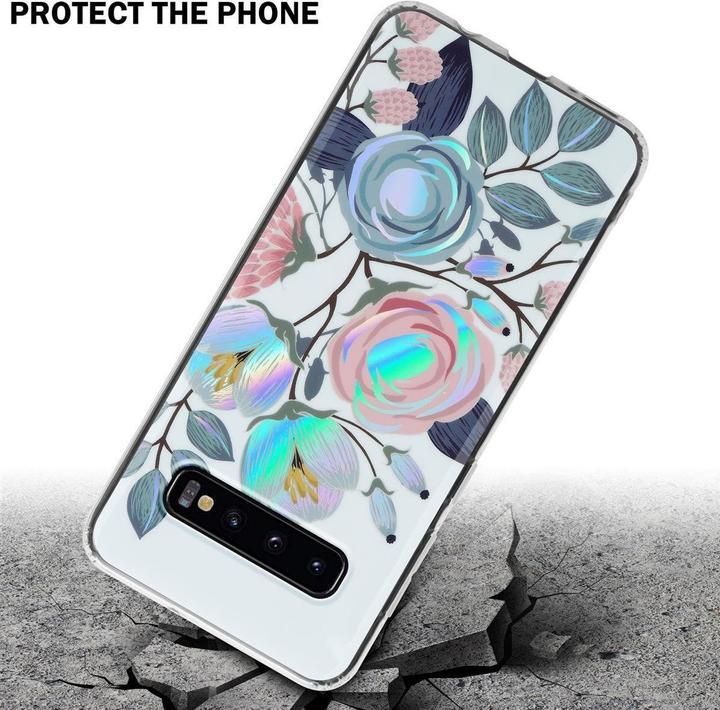 Produktbild Cadorabo IMD TPU Bunte Blumen & Blätter Cover (Samsung Galaxy S10)