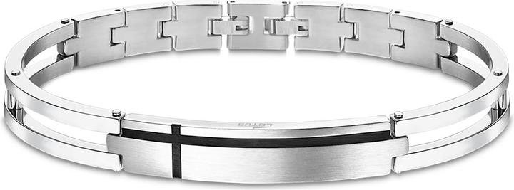 Lotus HERREN-ARMBAND IM LOTUS-STIL AUS SCHWARZEM LS1969-2/1-STAHL, HERREN (19.50 cm, Edelstahl)