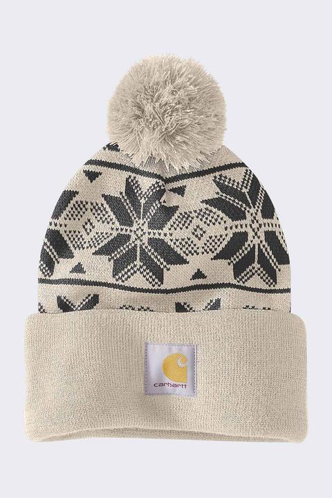Image du produit Carhartt Bonnet tricoté en jacquard avec pompon en lait d'avoine