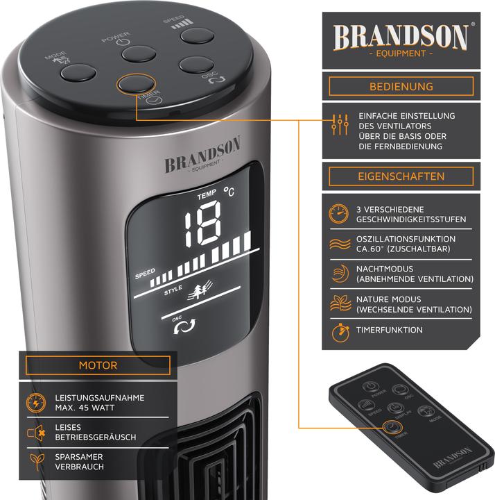 Produktbild Brandson Turmventilator (48 dB)