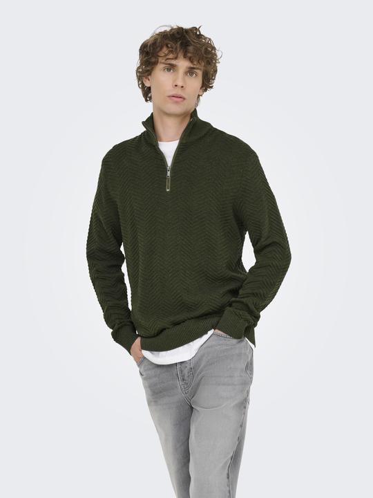 Immagine prodotto Only & Sons Onsmace Reg 12 Herringbon Half Zip Knit (L)