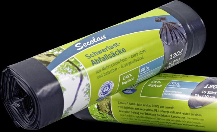Actual product image Secolan 1x10 heavy duty waste bags 120 l (1 x, 120 l)