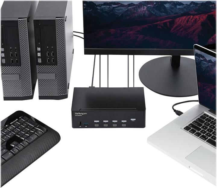 Actual product image StarTech KVM Switch HDMI 4 Port - 4K 30 Hz - KVM Extender for HDMI - KVM HDMI Switcher