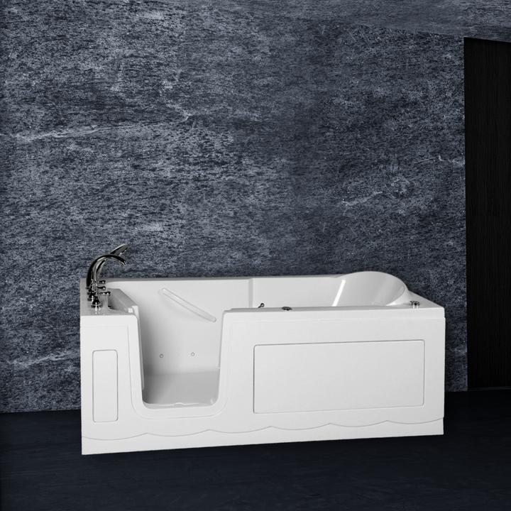 Produktbild PureHaven Seniorenbadewanne 170x75 cm Sitz- und Whirlpool mit Massagedüsen integrierte Tür für leich (75 cm, 170 cm)