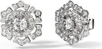 Guess Sparkling Steel Earrings With Zircons La Fleur Jubejwrhtu