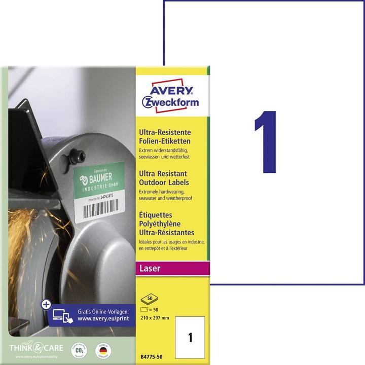 Actual product image Avery Ultra-resistant film labels
