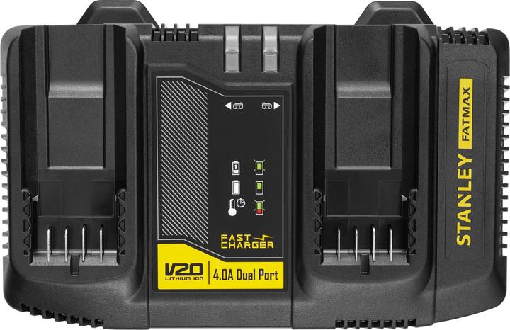 Produktbild Stanley FatMax Zweischacht-Schnell-Ladegerät SFMCB24 (18 Volt, 4 Ampere, 2 Akkus parallel laden, für (18 V)
