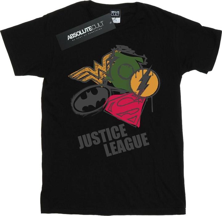 Justice League Spray Logos TShirt (M)