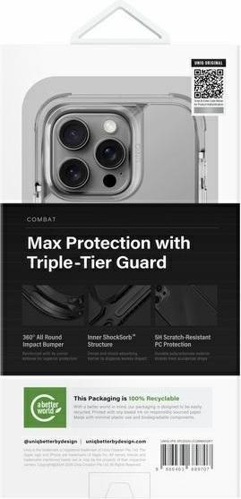 Actual product image Uniq etui Combat iPhone 16 Pro 6.3" Magclick Charging szary/stone grey (Apple iPhone 16 Pro)