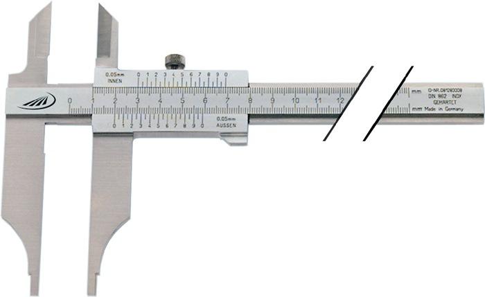 Produktbild Helios Preisser Werkstattmessschieber DIN 862 300 mm mit Messerspitzen parallaxfreie Ablesung Schnabellänge 90 mm (30 cm)