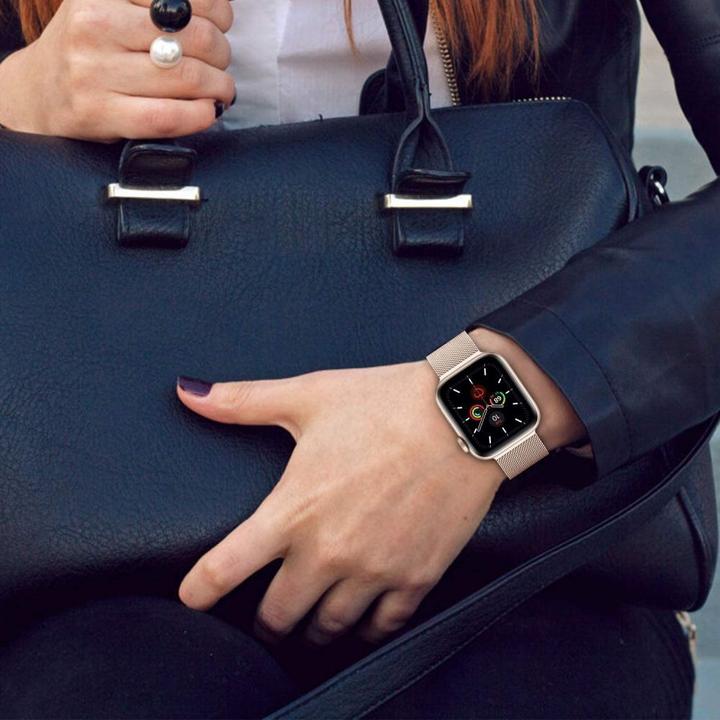 Actual product image Tech Smart Clock Apple 1/2/3 belt, pink, 42 mm (Stainless steel)