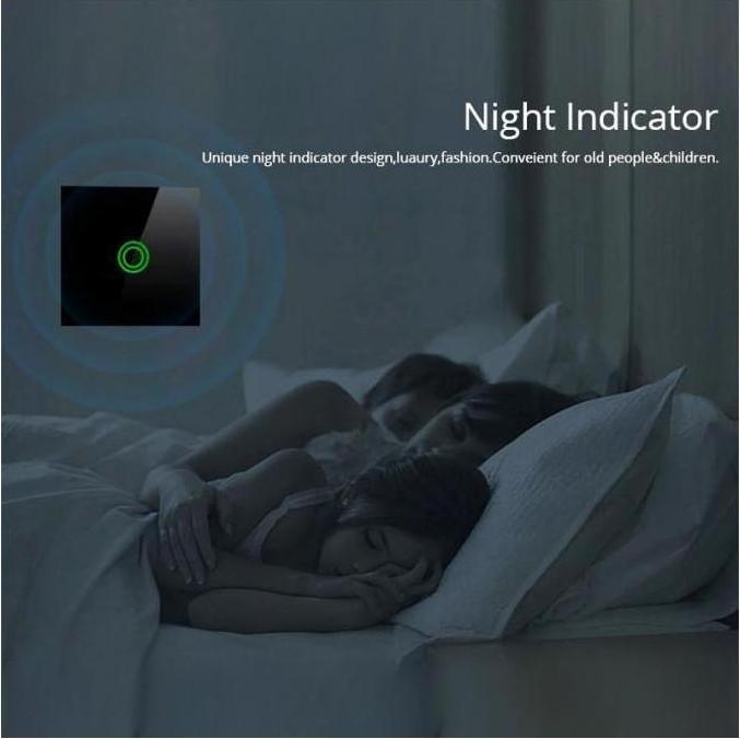 Actual product image Maclean Intelligent WiFi touch light switch, compatible with Tuya APP, wall switch, glass switch with colour