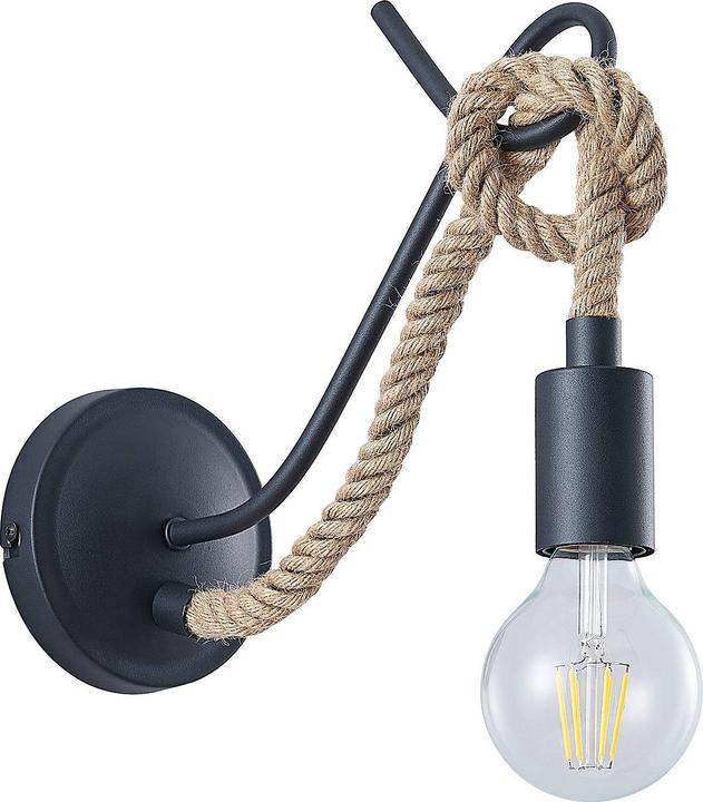 Produktbild Lucande Ropina Wandleuchte mit Hanfseil (E27)