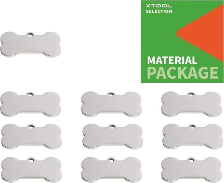 Produktbild XTool Bone-Shaped Stainless Steel Dog Tag - 10 pcs