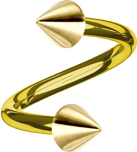 Produktbild Star Piercing Micro Spirale vergoldet mit zwei Cones (Chirurgenstahl 316L)