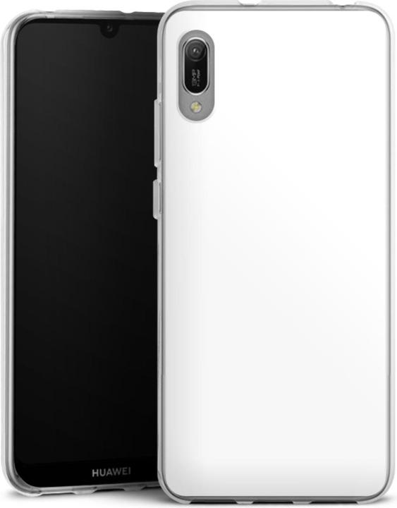 Produktbild DeinDesign Silikon Hülle für Huawei Y6 (2019) Handyhülle Case Smartphone Schutzhülle Farbe einfarbig weiss (Huawei Y6 (2019))