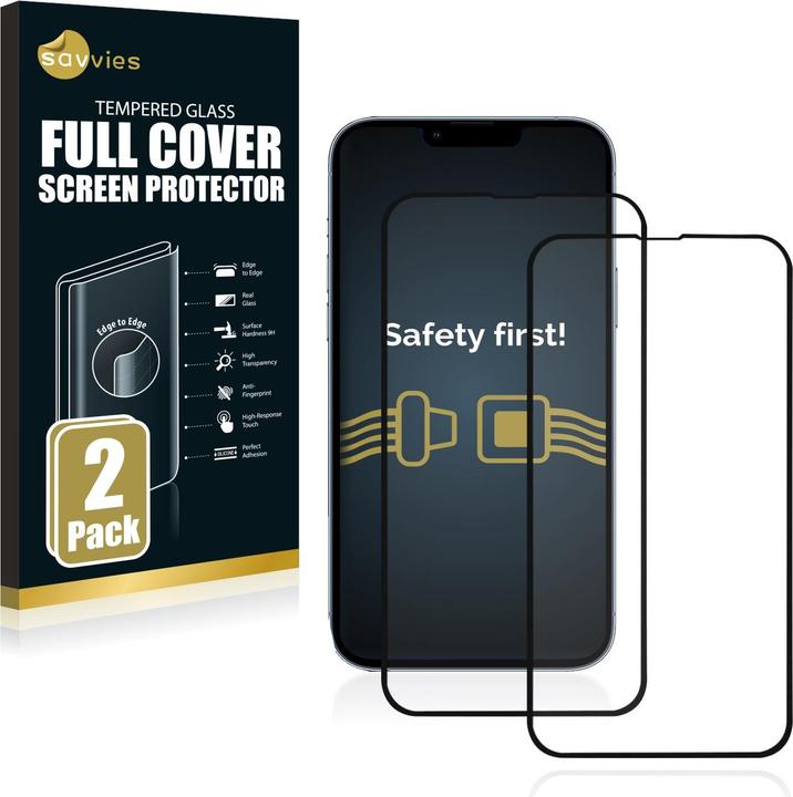 Image du produit Savvies Protection d'écran intégrale Verre de protection blindé (2 pièce(s), Apple iPhone 13 Pro Max)