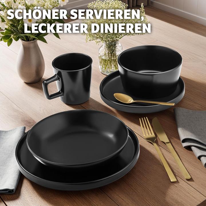 Actual product image tectake Geschirrset Una, aus Steingut, für 6 Personen (30 Piece)