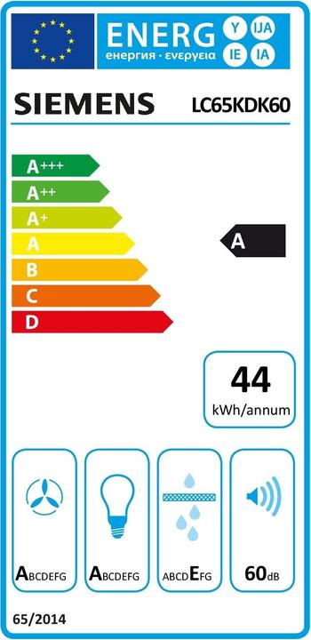 Energie-Label Siemens iQ100 LC65KDK60 (Wandhaube)