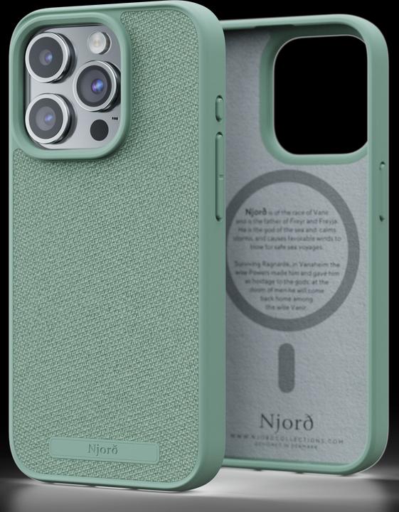 Produktbild Njord Hard-Cover Fabric MagSafe Case Turquoise (Apple iPhone 15 Pro)