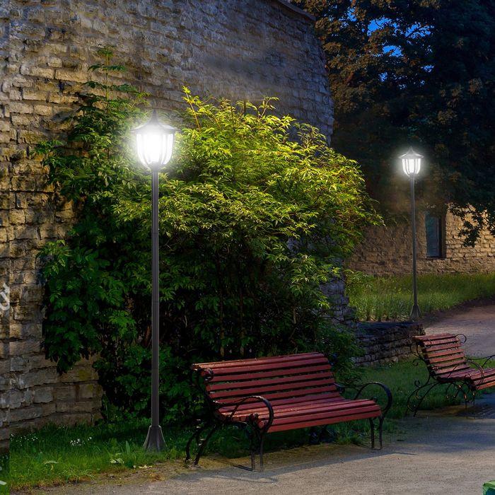 Produktbild Swisshandel24 Solar Gartenleuchte Gartenlampen Gartenlaterne Laterne 30/60 Lumen, Kunststoff, Schwarz Ø26,5 x 177 (60 lm, IP44)