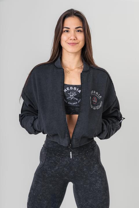 Actual product image Nebbia Washed-Off Women's Bomber Jacket (M)