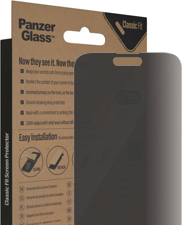 Produktbild PanzerGlass Classic Fit Privacy (1 Stück, Apple iPhone 14 Pro Max)