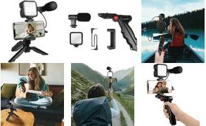 Immagine prodotto LogiLink Kit Vlogger con luce LED, microfono + treppiede, per smartphone da 4,77 pollici